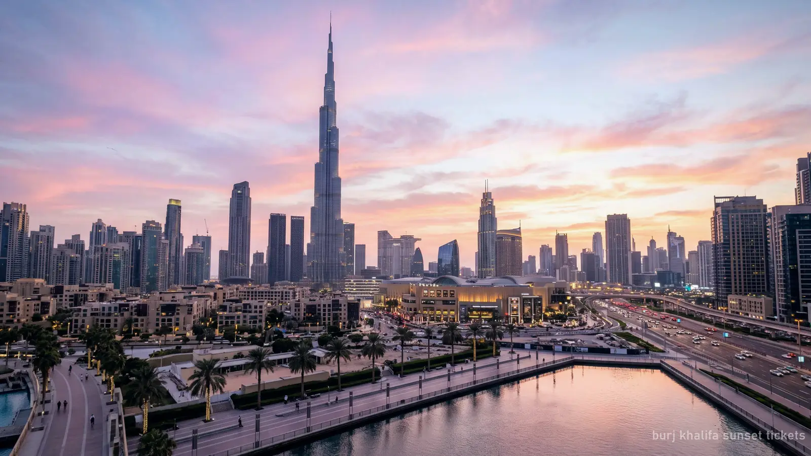 The Burj Khalifa against a pastel winter sunset sky, mild light (generated illustration)