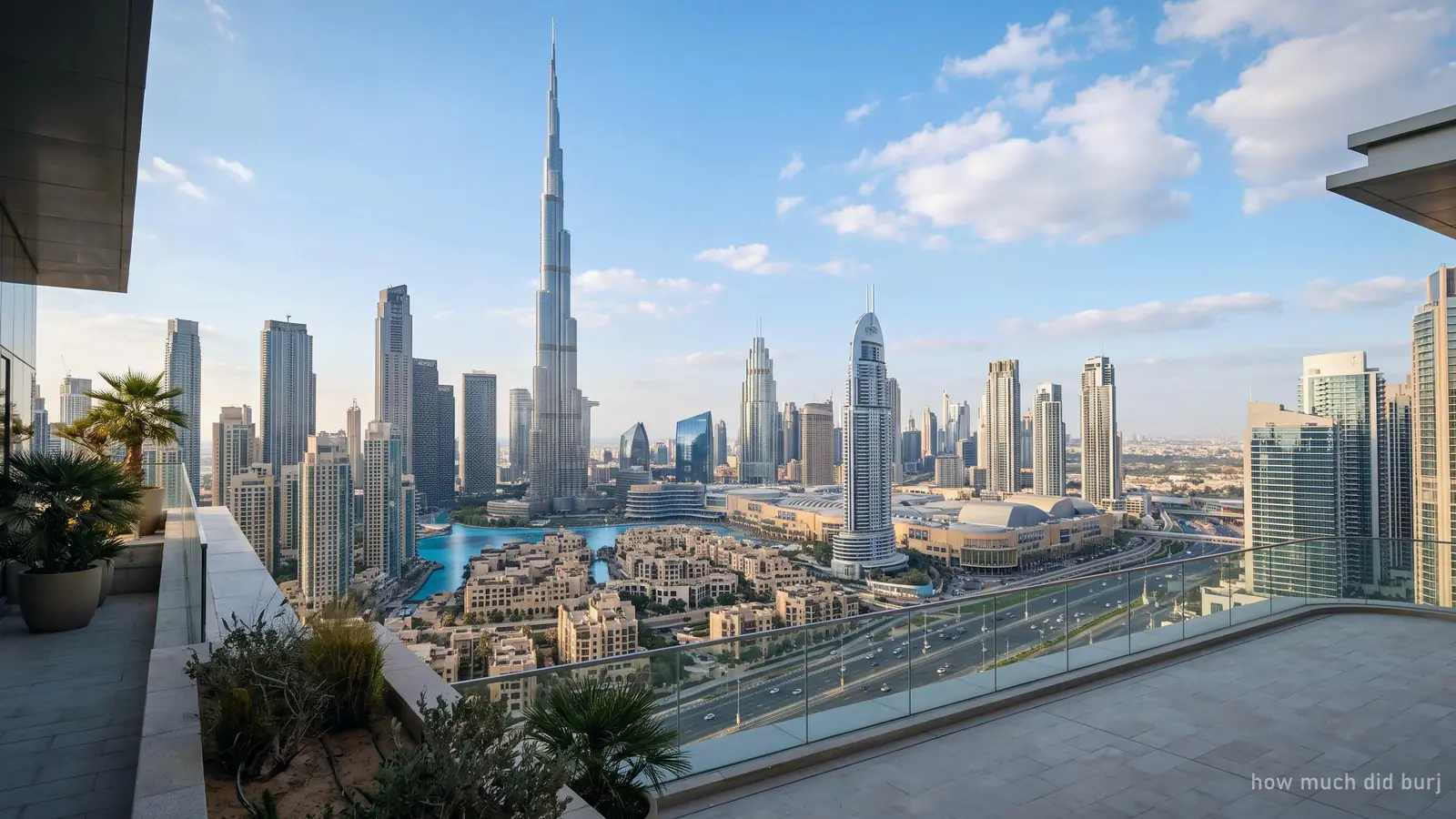 The Burj Khalifa above the Downtown Dubai skyline in crisp afternoon light (generated illustration)